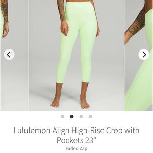 lululemon Align High-Rise Crop With Pockets 23” Inseam Size 12 Large Faded Zap